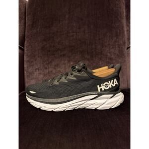 Hoka One One Clifton 8 Black Running Shoes Sneakers 1119394-BWHT Women’s Sz 7B